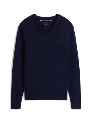 PIMA ORG CTN CASHMERE V NECK Navy Blue - Gr. - XXXL
