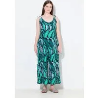 Ulla Popken Schlupfhose Jersey-Jumpsuit Dschungel Binde-Träger