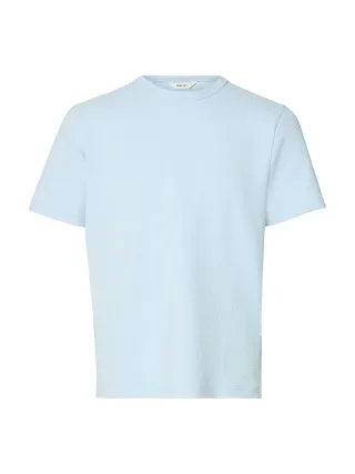 SELECTED MEN - SLMSANDER SEERSUCKER SS O-NECK TEE Skyway - Gr. - L