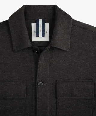 Profuomo - Dunkelbraunes Knitted Overshirt Dunkelbraun - Gr. - XL