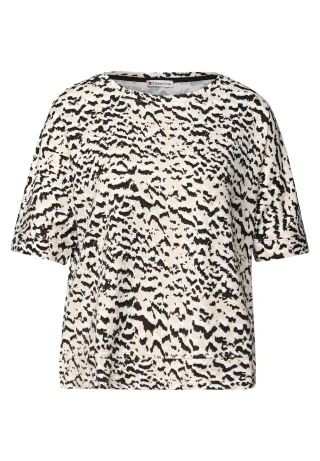 Street One - Gemustertes Batwing Shirt morning beige - Gr. - 38