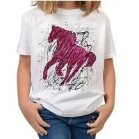 Tini - Shirts T-Shirt Pferde Zeichnung Kindershirt rosa