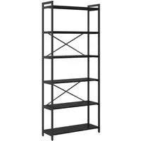 vidaXL Bücherregal Bücherregal Schwarz Eichen-Optik 80 x 30 x 189,5 cm, 1-tlg.