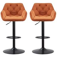 JYMTOM Barhocker höhenverstellbarer, drehbarer Bistrohocker mit Rückenlehne (2 St), mit Samtmaterial, 360° drehbar, komfortabel