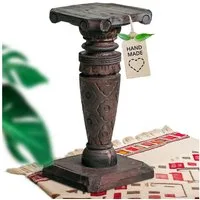 livasia Dekosäule Balinesische Säule aus Holz gemustert, handgefertigt, antik
