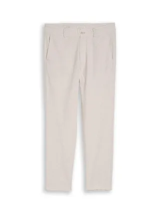 Denim Tom Tailor - TTTAPERED Relaxed Chino Hose mit Leinenanteil muted grey chambray - Gr. - L