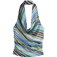 Next Kurzarmbluse Ärmelloses Neckholder-Oberteil mit Mesh (1-tlg)