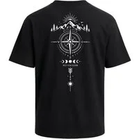 Neverless Oversize-Shirt Herren T-Shirt - Berg Kompass - Oversized Relaxed Fit Sommer Fashion mit Print