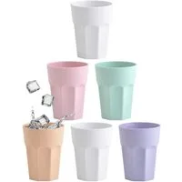 Engelland Becher Kunststoffbecher in modernen Pastellfarben, 250 ml, Mehrweg, 6-tlg., Kunststoff, spülmaschinengeeignet, bruchfest, wiederverwendbar, 250 ml, 0,25 Liter