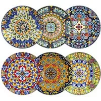 vancasso Dessertteller 6tlg Dessertteller für 6, Porzellan Tafelservice, BOHO-Stil, (6 St)