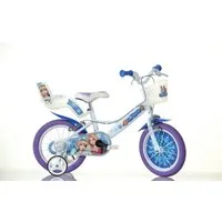 Dino Bikes Kinderfahrrad 16" Snowqueen Kinderfahrrad Mädchen stabiler Stahl-Rahmen Stützräder, 1 Gang, mit Stützrädern, Korb und Puppensitz