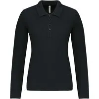 Kariban Langarm-Poloshirt Damen Langarm-Polohemd. Baumwollpiqué