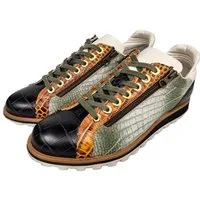 Lorenzi Lorenzi-16880-Bugatti Nero Sneaker Reißverschluss, Kalbsleder, Handgefertigt in Italien