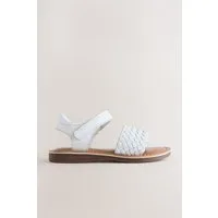 Next Ledersandalen in Flechtoptik mit Klettverschluss Sandale (1-tlg)
