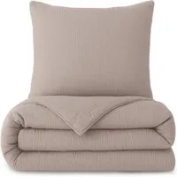 Laynenburg Bettwäsche Musselin aus 100% Baumwolle in 135x200 oder 155x220 cm, atmungsaktiv & bügelfrei – 2 lagig mit Reißverschluss & Haltebändern