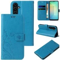 Tec-Expert Handyhülle Cover Tasche Hülle für Samsung Galaxy A17 / A17 5G 6.7 Zoll, 6.7", Klapphülle Case mit Kartenfach Fliphülle aufstellbar, Motiv Blumen