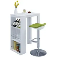 VCM Bartisch Oktola 110x80x50cm, Bartresen, hoher Tisch mit Stauraum, Tresen