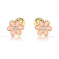 Made by Nami Ohrring-Set Blumen Edelstahl Ohrringe Vergoldet Geschenke für Frauen, Wasserfester Schmuck Rosa