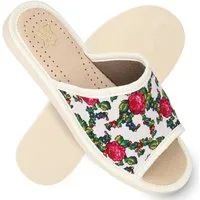 filsko Lorient Damen Hausschuh Retro-Blumenmuster, Slip-On