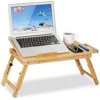 relaxdays Laptoptisch Klappbarer Laptoptisch aus Bambus