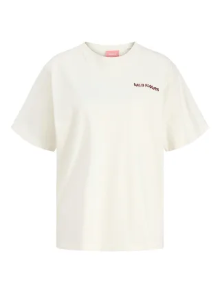 JJXX - JXBLOMMA LOOSE SS TEE TG JRS Blanc de Blanc - Gr. - XS