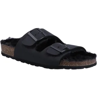 Hush Puppies Jessie Leder Damen Schwarz Pantoffeln