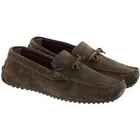 Desa Herren-Slipper aus Wildleder – Lederfutter, Ledersohle, flacher Absat Loafer