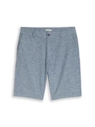 Denim Tom Tailor - TTRELAXED Chino Shorts mit Leinenanteil nighttime blue chambray - Gr. - XL