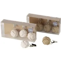 BOLTZE GRUPPE GmbH Tischtuchklammer Tischdeckenbeschwerer Zuber Jute weiß/natur Ø.4,5 cm 4-tlg. Set