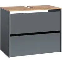 Vicco Waschbeckenunterschrank Viktor, Anthrazit/Goldkraft Eiche, 80.2 x 65 cm (1-St)