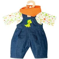Heless Puppenkleidung Latzhose Dino Größe 28-35cm
