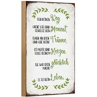 Roomando Holzbild Spruch 12x18cm geh deinen Weg lache viel