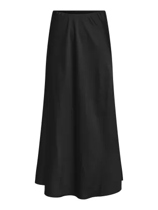 ONLY - ONLMIKA VIS SATIN LONG SKIRT WVN Black - Gr. - S