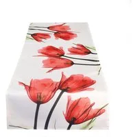 Delindo Lifestyle Tischläufer Tulpen, modern bedruckte Motiv Tischdecke für Frühling und Sommer, 40x140 cm
