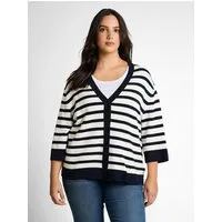 TOM TAILOR PLUS Cardigan mit Streifen Muster