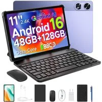 POCKAM P11 Android 16 Tablet mit Tastatur, Stift, Maus, 11 Zoll, 8800mAh Tablet (11", 8 GB, Android 16, Gemini AI, 13 MP, 5G WiFi/Widevine L1/GPS/Face ID/zwei Lautsprecher)