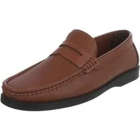 Coolwalk Herren Mokassin Slip-On in Lederoptik, Casual Slipper (91563731) Flach Slipper in Camel