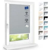DomDeco Plissee Premium Thermo Plissee ohne Bohren, Sichtschutz, lichtdurchlässig, blickdicht, Klemmfix, Thermo-Wärmeschutz, verdunkelnd, blickdicht, Stufenlos