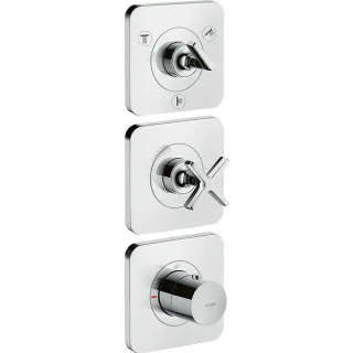 hansgrohe Axor Citterio E Fertigmontageset 36704000 Unterputz-Thermostatmodul 380/120, mit Rosetten, chrom