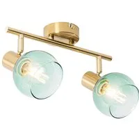 Qazqa LED Aufbaustrahler Vidro, ohne Leuchtmittel, Warmweiß, QAZQA Aufbau­spot, e14, Grün, Stahl, Art Deco