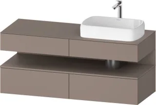 Duravit Qatego Konsolenwaschtischunterbau wandhängend Basalt Matt 1400x550x600 mm - QA4766043430000 QA4766043430000