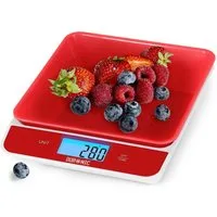 Duronic Küchenwaage, KS100 RD Küchenwaage, 5 kg Digitalwaage mit 1,2 L Schüssel
