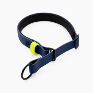 THE DOG IDEA Zugstopp Halsband Navy neon gelb M