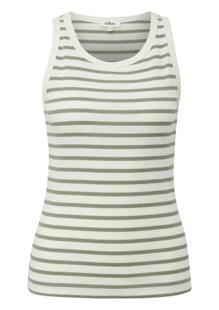 s.Oliver - T-Shirt olive/creme - Gr. - 46