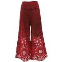 Guru-Shop Relaxhose Palazzohose, Boho Flower Power Baumwollhose,.. alternative Bekleidung