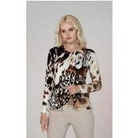 Passioni 2-in-1-Strickjacke Twinset mit mixed Animalprint