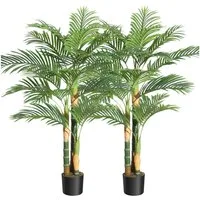 Kunstbaum 1/2er-Set Kunstpalme Künstliche Palme Kunstpflanzen 122/152cm, GarveeMore, Höhe 152 cm