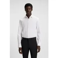 HUGO Langarmhemd Kenno Slim-Fit Hemd aus bügelleichter Baumwoll-Popeline