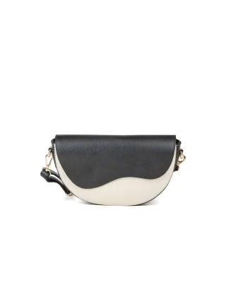 Giulia Monti Schultertasche Schwarz Hellbeige