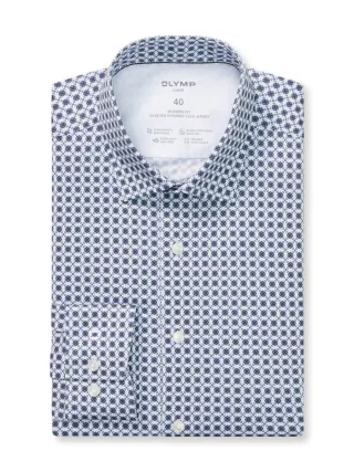 OLYMP - Modern Fit: Businesshemd blau/weiß - Gr. - 43